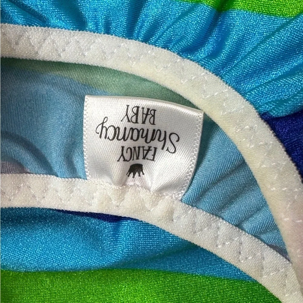 Fancy Schmancy Rainbow Bikini 3/4 Girls Two Piece Swim Set Bright Beach Cute